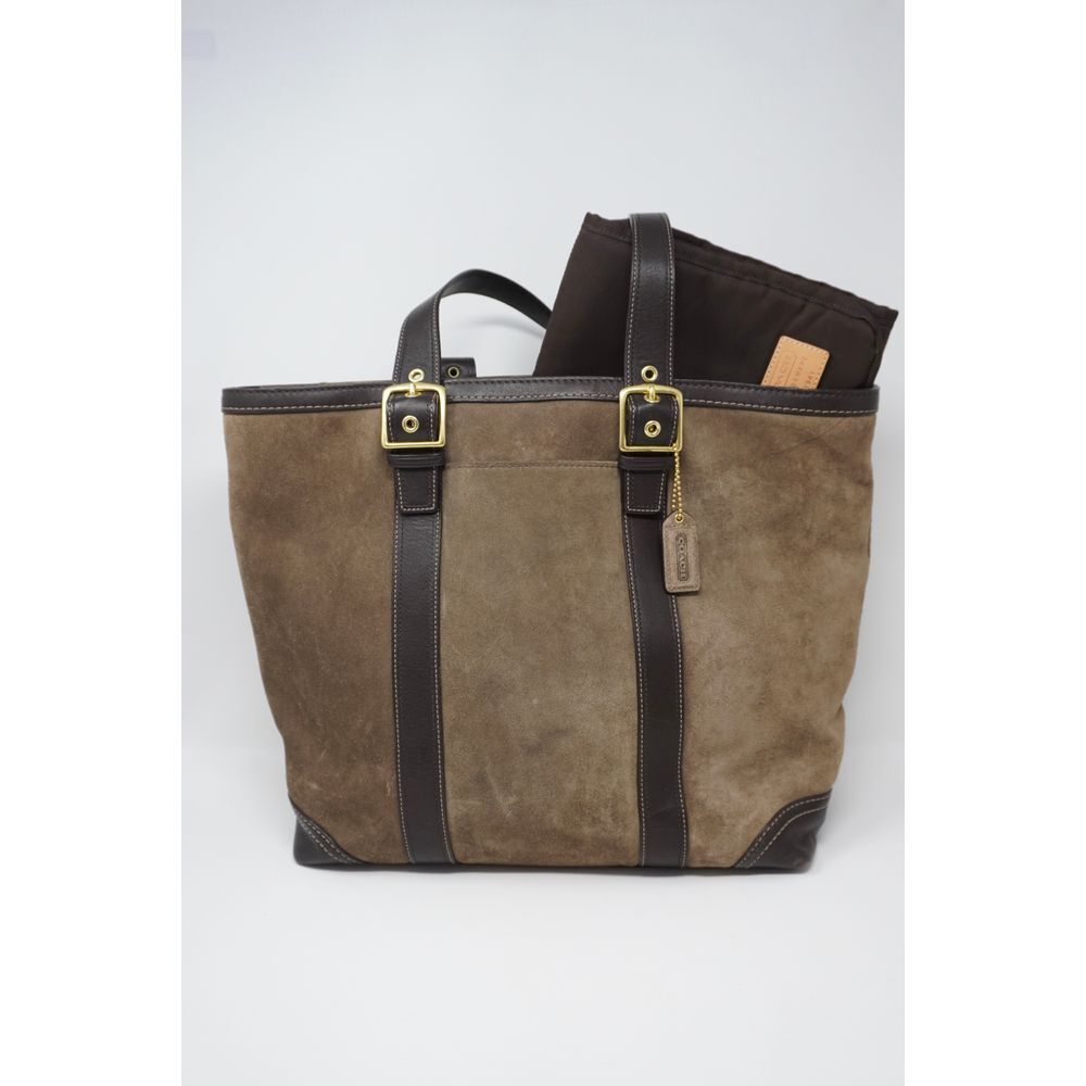 Vintage Coach Carly Taupe Suede Diaper Bag Tote with Original 1941 Changing Pad